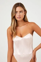 Satin Strapless Lingerie Bodysuit