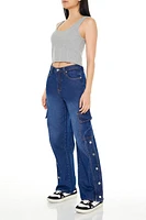 High-Rise Wide-Leg Cargo Jeans
