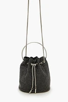 Rhinestone Drawstring Crossbody Bag