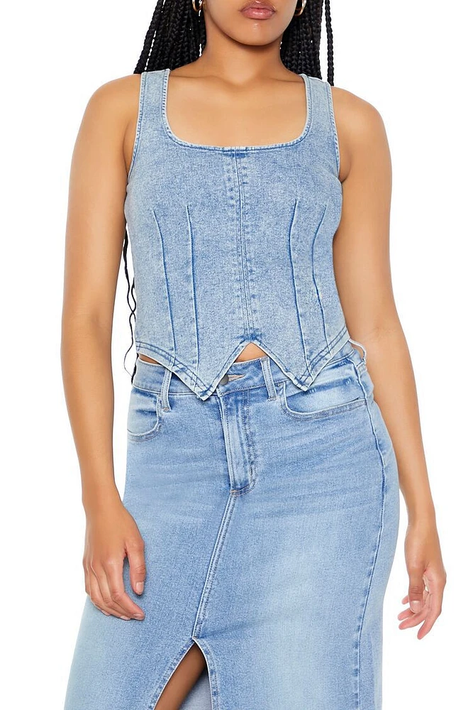 Stretch-Denim Tank Top