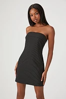 Pinstriped Strapless Mini Dress