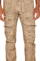 Slim-Fit Oil Wash Cargo Jeans