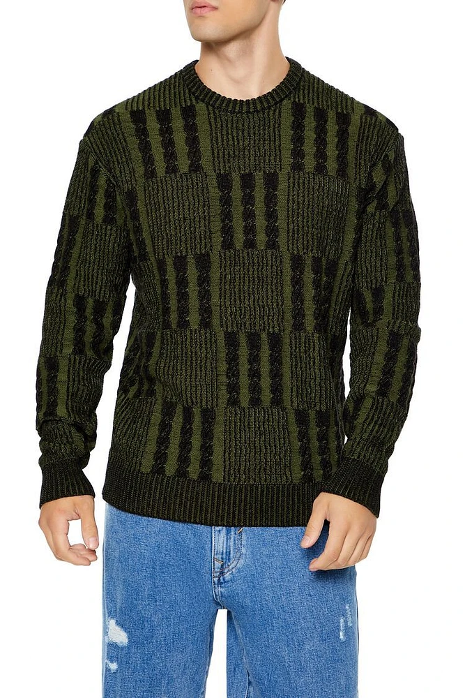 Checkered Cable Knit Sweater