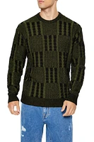 Checkered Cable Knit Sweater