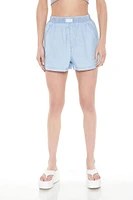 High-Rise Boxer Denim Shorts