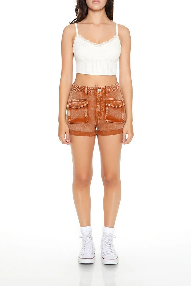 Mineral Wash Denim Shorts