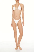 Double Side-Bar Ruched String Bikini Bottoms