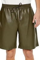 Faux Leather Drawstring Shorts