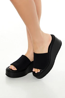 Faux Leather Platform Wedges