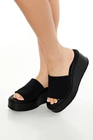 Faux Leather Platform Wedges
