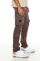 Distressed Mid-Rise Cargo Jeans