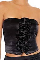 Satin Rosette Tube Top