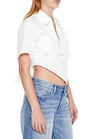 Cutout Safety Pin Crop Top