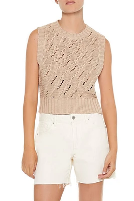 Pointelle Knit Sweater Vest