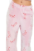 Fleece Candy Cane Pajama Pants