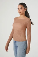 Fitted Ribbed Knit Sweater Top