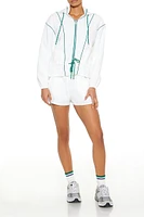 Active Piped-Trim Zip-Up Hoodie