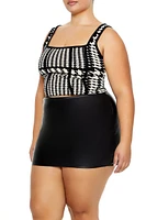 Plus Sweater-Knit Houndstooth Tank Top