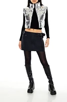 Quilted Metallic Cropped Vest