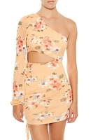 Floral One-Shoulder Mini Dress