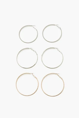 Etched Hoop Earring Set