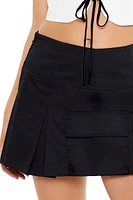 Pleated Cargo Mini Skirt