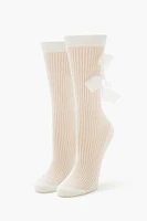 Bow Ribbed Crew Socks