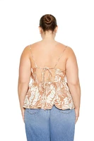 Plus Tropical Leaf Print Cami