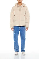 Quilted Funnel-Neck Puffer Jacket