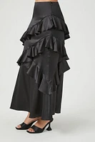 Chiffon Ruffle-Trim Maxi Skirt