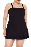 Plus Pleated Mini Dress