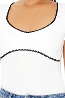 Ricrac-Trim Tee Bodysuit