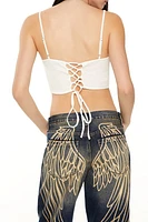 Lace-Up Corset Cropped Cami