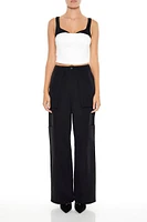 Wide-Leg Cargo Trouser Pants