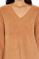 Geo V-Neck Drop-Sleeve Sweater