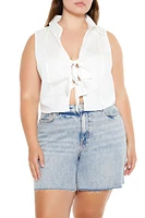 Plus Tie-Front Sleeveless Top