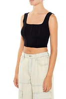 Sweater-Knit Ribbed Crop Top