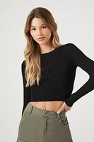 Ribbed Sweater-Knit Crop Top