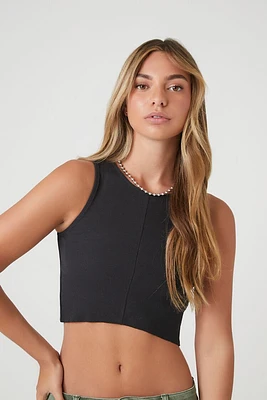 Cropped Rib-Knit Tank Top