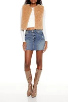 Faux Shearling Cropped Vest