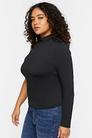 Plus One-Sleeve Cutout Top