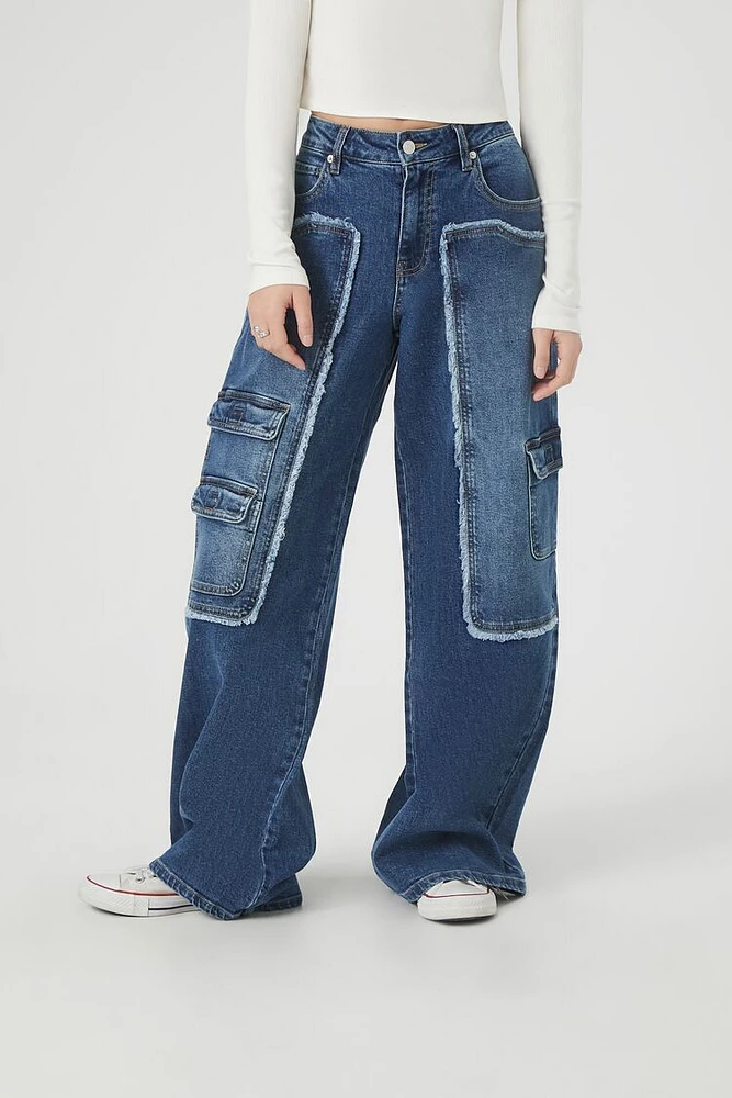 Baggy Frayed Cargo Jeans