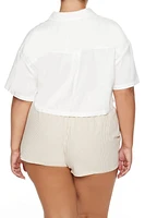 Plus Cropped Boxy Shirt