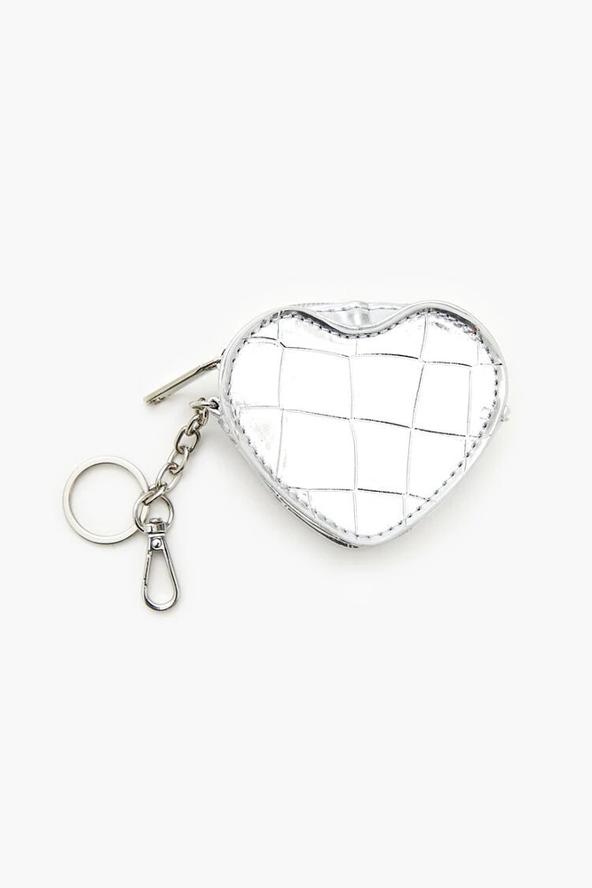 Metallic Heart Coin Purse