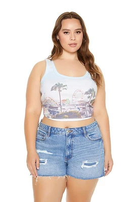 Plus Beach Boardwalk Crop Top