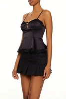 Satin Sweetheart Flounce Cami