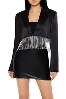 Rhinestone Fringe Cropped Blazer