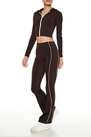 Active Piped-Trim Flare Leggings