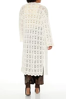 Plus Longline Crochet Kimono
