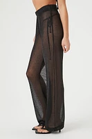 Sheer High-Rise Straight Pants